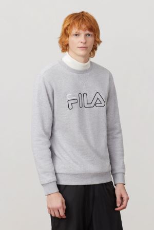 FILA Basil Sweatshirts Grey / Black / White,Mens Clothing | CA.DAQHUN897